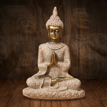 Smiltainio Budos Statula Sėdi Meditacijos Budos Skulptūra Rankų darbo Statulėlės Meditacija Miniatiūros Ornamentu Statula Namų MJ