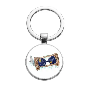 SONGDA Mados Vandenyno Banginių Keychain Collection Mėlynos Bangos Organų Širdies smėlio laikrodis Animacinių filmų Modelis Stiklo Cilindro Key Chain Chaveiro