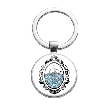 SONGDA Mados Vandenyno Banginių Keychain Collection Mėlynos Bangos Organų Širdies smėlio laikrodis Animacinių filmų Modelis Stiklo Cilindro Key Chain Chaveiro