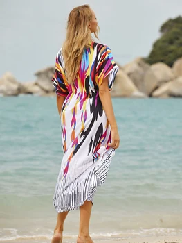 Spalvinga Bohemijos Paplūdimio Suknelė Vaivorykštė Kaklaraištis Dažų Maxi Suknelės Atostogų Paplūdimio Drabužiai Moterims Bikini Padengti Iki Chalatas De Plage Sarongs Paruošti