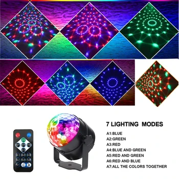 Spalvinga Projekcija Lempos RGB UV DJ Garso Šalis, Diskoteka, Apšvietimo, Scenos Apšvietimo Efektas Nuotolinio Valdymo pultas USB Mini Magic Ball Lempos