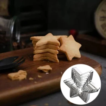 Star Cookie Cutter Nustatyti 10 Gabalas Įvairūs Dydžiai Star Slapukas Pelėsių, Nerūdijančio Plieno Metalo Šešių nurodė Žvaigždžių Figūrų Formų