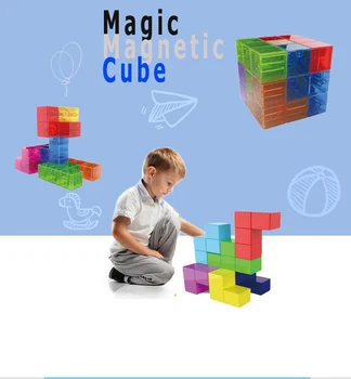Stebuklinga Kubo Twisty Įspūdį Žvalgybos Žaislai Magnetinio Pastatas, Žaidimai, Žaislai, Nustatyti Magnetinio Kūrimo Rinkinys, Žaidimai, Žaislai Kūdikiams, Vaikams