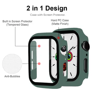 Stiklas+Dangtelis Apple Laikrodžių atveju, 44mm 40mm 42mm 38mm iWatch atveju Accessories bamperis+Screen Protector 