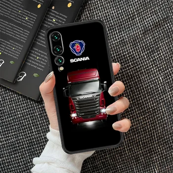 Sunkvežimių automobilio saab logotipas Telefoną atveju Huawei P Mate P10 P20 30 P40 10 20 Smart Z Pro Lite 2019 juodas silikoninis vandeniui prabanga