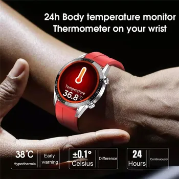 T03 Smart Watch Vyrams 24 Valandų nepertraukiamas Temperatūros Stebėti IP68 EKG PPG BP Širdies ritmo Fitness Tracker Sporto Smartwatch