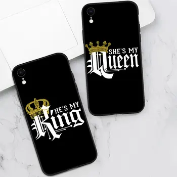 TA42 Karalius, Karalienė, Princesė Minkšto Silikono Case for iPhone 5 5s 6 6s 7 8 Plus SE X XR XS Max 11 12 Pro Max Mini