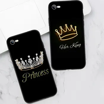 TA42 Karalius, Karalienė, Princesė Minkšto Silikono Case for iPhone 5 5s 6 6s 7 8 Plus SE X XR XS Max 11 12 Pro Max Mini