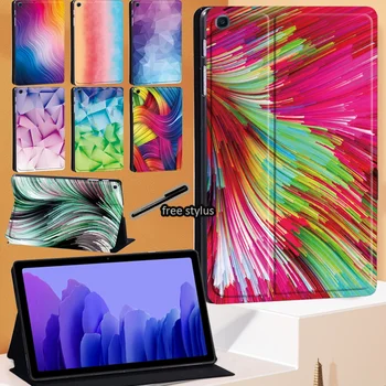 Tablet Case for Samsung Galaxy Tab A7 10.4 2020 SM-T500 SM-T505 Akvarelė Serijos PU Odos Stovo Dangtelis + Nemokamas Stylus