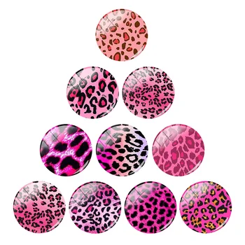 TAFREE Kūrybos Sweet Pink Leopard Print 12/15/16/18/20/25/30 mm Stiklo Cabochon Rankų darbo Papuošalai Išvados dėl 