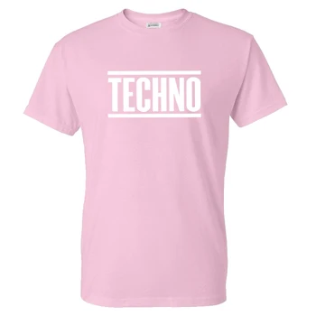 Techno vientisos Spalvos Laišką, Print T-shirt Vyrai Moterys Atsitiktinis Derliaus Juokinga Vintage Stiliaus Medvilnės marškinėliai O-Kaklo Tees Muzikos Topai