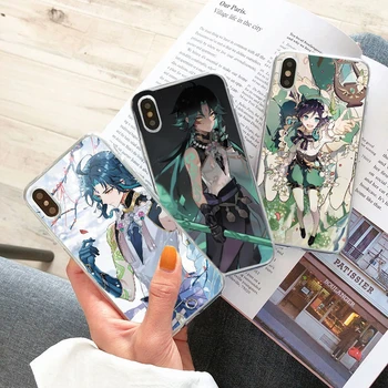 Telefono dėklas Japonijos Anime Genshin Poveikio iPhone 12 11 Pro XS Mini MAX 8 7 6S Plus X XR XS SE 2020 Minkštos TPU Matinis Lėšų Padengti
