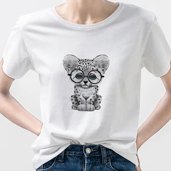 Tigras Spausdinti Moteris marškinėliai Ropa Tumblr Mujer Balta Mados Europos Hipster Drabužius 2021 Asmeninį Estetinės Streetwear Stilius