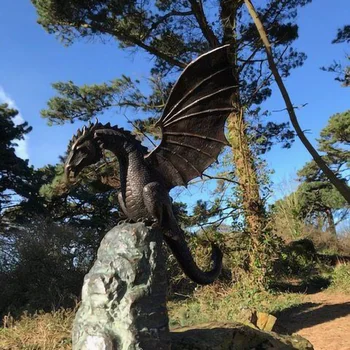 Tiksliojo Liejimo Gaisro kvėpavimo Drakonas Skulptūra Waterscape Dervos Fontanas Didinga Drakono Skulptūra Namų, Sodo Puošmena