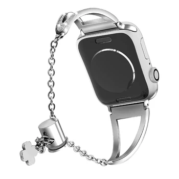 Tinka Apple Watch1/2/3/4 Žiūrėti Iwatch Tuščiavidurių Metalo, Nerūdijančio Plieno Dirželis Mados Nauja Tendencija Patvarus