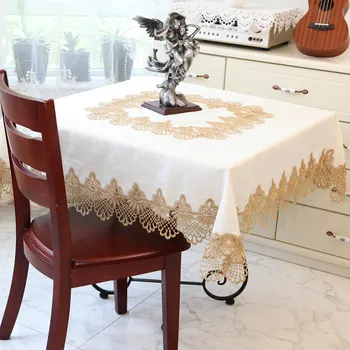 Top Prabanga staltiesė Siuvinėjimo nėrinių valgomasis stalas padengti audiniai kvadratinis kavos staliukas už kambarį padengti vestuvių staltiesė