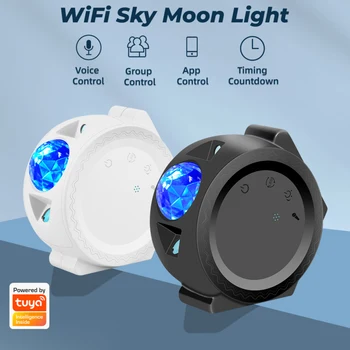 Tuya Smart Projektorius Star WiFi Lazerio Žvaigždėtas Dangaus Projektorius Garbanojimo Led Spalvingų Automobilių, Namų Atmosferą, Šviesos Belaidžio Kontrolės Alexa