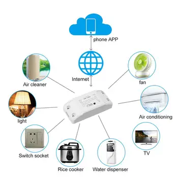 Tuya WiFi Smart Jungiklis 10A/2200W Belaidžio Nuotolinio valdymo Jungiklis Laikmatis APP Kontrolės Protingo Namo 