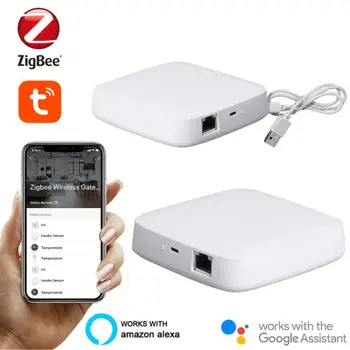 Tuya Zigbee Laidinio Vartai Smart Home Akių Įranga Smart Gyvenimo APP Nuotolinio Valdymo Zigbee Prietaisai Veikia Su Alexa 