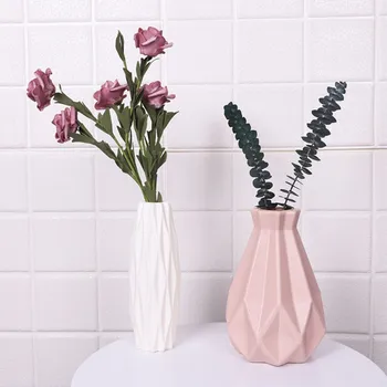 Unikalus Baltas Modeliavimas Keramikos Vaza Origami Formos Vaza Nešiojamų Gėlių Kompozicijų Konteinerių Namų Darbalaukio Papuošalai N06