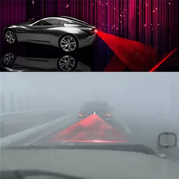 Universalus Raudonas Automobilis Lazerio LED Rūko Žibintas Galinis Stabdžių Susidūrimo Perspėjimo Signalų Lempos