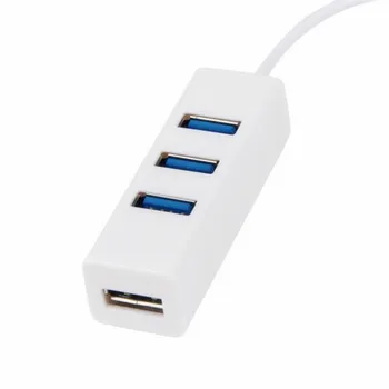 USB 3.1 Tipas-C, 3-Port USB Hub (baltas)