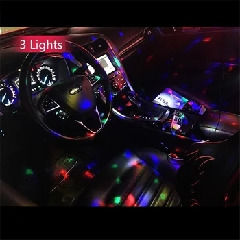 USB Automobilinis RGB Šviesos Atmosfera Mini Spalvinga DJ Muzikos Lemputė Atostogų Šalis Karaoke Atmosfera Lempos Nešiojamų Auto vidinė Šviesa