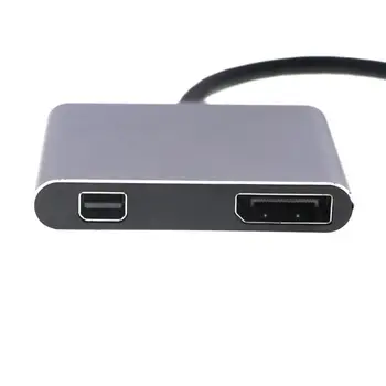 USB-C Konverteris 2 in 1 Stabilus Ryšys USB 3.0/3.1 3-uosto Kompaktiškas Adapteris Nešiojamas su DP Kabelio Adapteris