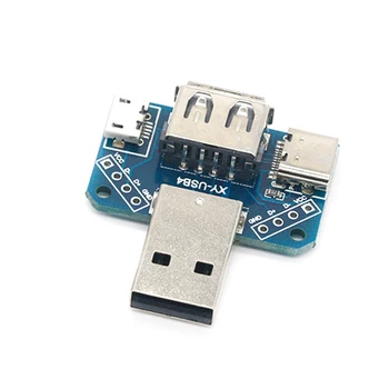 USB Galvos Skydas Male USB Jungtis Tipas-c Micro Moterų USB 2.54-4P perdavimo bandymų valdybos USB adapterio plokštė XY-USB4