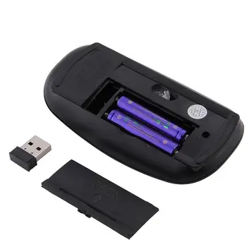 USB Optinė bevielė Pelė 2.4 G Imtuvas Super Slim Mause Bevielius Kompiuterių KOMPIUTERIO, Nešiojamojo kompiuterio Darbalaukio Pelės Gmaer