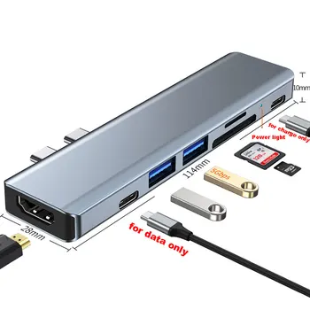 USB Tipo C Hub HDMI suderinamus 4k 