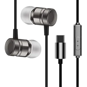 USB Tipo C In-Ear Metalo Laidinio Ausinės su Mic Stereo Hansfree Ryšio Tipas-C Skaitmeninės Ausinės Ausinių