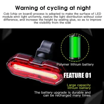 USB Įkrovimo Dviračių Šviesos MTB Dviračių Priekio Atgal užpakalinis žibintas Dviračių Saugos Veikia Lempos Flashligh Dviračio Šviesos Bike Accessories