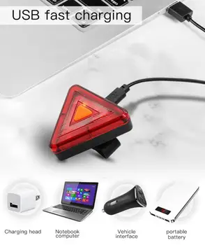 USB Įkrovimo Šviesos Dviračių MTB Dviračių Priekio Atgal užpakalinis žibintas Dviračių Saugos Dviračių Lempos Flashligh Dviračio Šviesos Bike Accessories