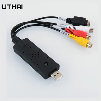UTHAI Nešiojamų Lengva bžūp USB2.0 Audio Video Užfiksuoti Kortelės Adapteris į VHS Į DVD, Video Capture Konverteris Win7/8/XP/Vista