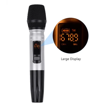UX2 UHF Dvejopo Dažnio Belaidžių Mikrofonų Rinkinį su 1 Imtuvas 2 Nešiojamą Mikrofonas DJ Šalis Karaoke Verslo Susitikimą Gyventi