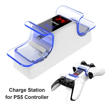 Už DualSense Įkroviklis Dviguba Krovimo Doko Stotis Stendas su LED Indikatorius Apšvietimas PlayStation 5 PS5 Valdiklio tipas-c