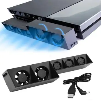 Už PS4 Turbo 5 Aušinimo Ventiliatorius Išorės USB Aušintuvas ir Auto Temperatūros Jutiklis Kontrolės Aušinimo Mašina, Žaidimai, Priedai