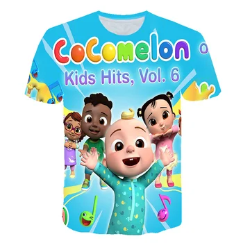 Vaikai 3D Cocomelon Spausdinti marškinėliai Mielas Kūdikis marškinėlius Merginos NAUJAS Vasaros Tees Viršuje Drabužiai Vaikams, Cartoon Drabužius Atsitiktinis xxx teen