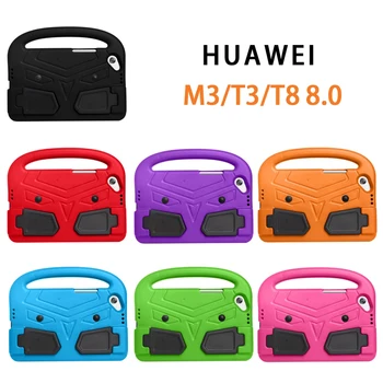 Vaikai atsparus smūgiams Tablet Atveju, Huawei MatePad T8 MediaPad T3 M3 8.0 colių Vaikų Silicio Apsauginis Dangtelis Su Ranka Turėtojas