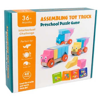 Vaikai, Medinių Įvairių Sunkvežimių Glumina Magic Cube Blokai Montessori Švietimo Žaislai, Loginį Mąstymą Tėvų-vaikų Dovanų