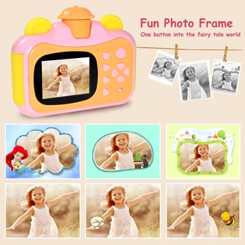 Vaikai Rožinis Fotoaparatas momentinės vaizdo Kamera Vaikams 1080P HD Video Foto Kamera Žaislai su 32GB Kortele Skaitmeninio Fotoaparato Nuotrauka, Žaislai