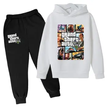 Vaikiški drabužiai marškinėliai, mados hoodie hoodie automobilių vagystės žaidimas GTA 5 berniukai ir mergaitės juokinga hoodie+sweatpants greitis pristatymas