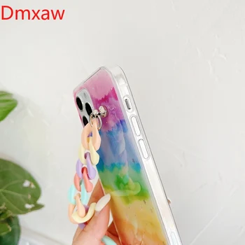 Vaivorykštė Apyrankę Telefono Dėklai Huawei Honor 30 9X Pro 30S V30 Peržiūrėti 20 20i 10i 8A 8X Y9 Premjero 2019 Atveju ins Populiarus Grandinės Dangtelis