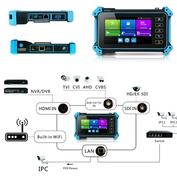 VAIZDO Testeris IP kameros 4K Mini stebėti testeriai VAIZDO HDMI VGA vaizdo už IPC POE HAINAUT CVI TVI SDI Kabelio bandymai cftv kamera testeris