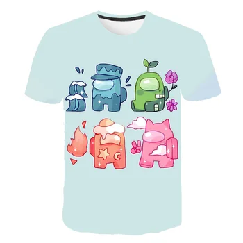 Vasaros 2021 Vaikų marškinėliai Tarp Mūsų Marškinėliai Imposters Populiarių Žaidimų Spausdinti Vaikai Viršūnes Gatvės Mados Drabužiai