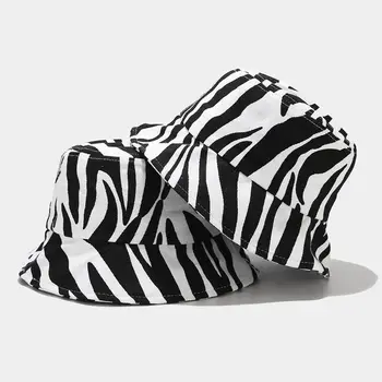 Vasaros Kibiro Kepurę Moterims Drobės Zebra Modelis Saulės Skrybėlės Lady Gryna Spalva Panama Fedoras Lauko Žvejys Kepurės Snapeliu Baseino Bžūp