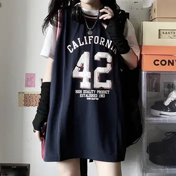 Vasaros korėjos BF Stiliaus Krepšinio Marškinėliai Moterų Liemenė Rankovių Prarasti Viršuje Krepšinio Liemenė + T-shirt Nustatyti Krepšinio Drabužiai