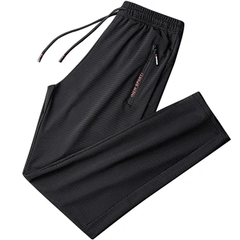 Vasaros Kvėpuojantis Akies Juoda Sweatpants Vyrų Poilsiu Sportinę Baggy Kelnės Atsitiktinis Vyras Track Pants Plus Size 7XL 8XL 9XL
