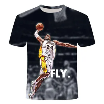 Vasarą Naujų Kobe Krepšinio Print T-shirt 3d Vyrų ir Moterų Vasaros trumparankoviai marškinėliai Topai Berniukų ir Mergaičių marškinėliai